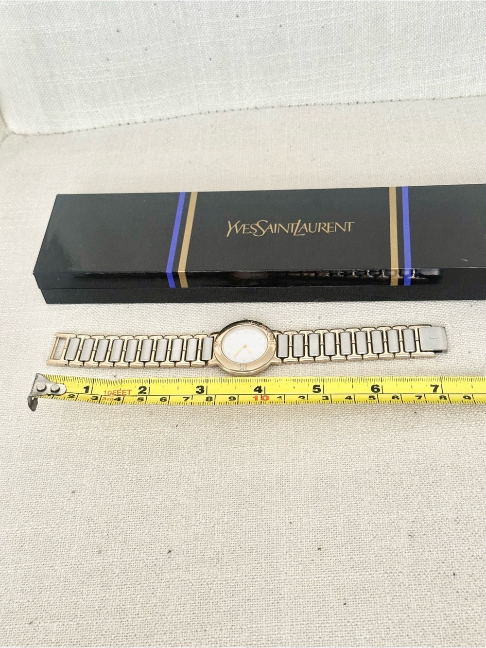 Vintage Yves Saint Laurent (YSL) Two-Tone Quartz Women's Watch - Picture 8 of 9